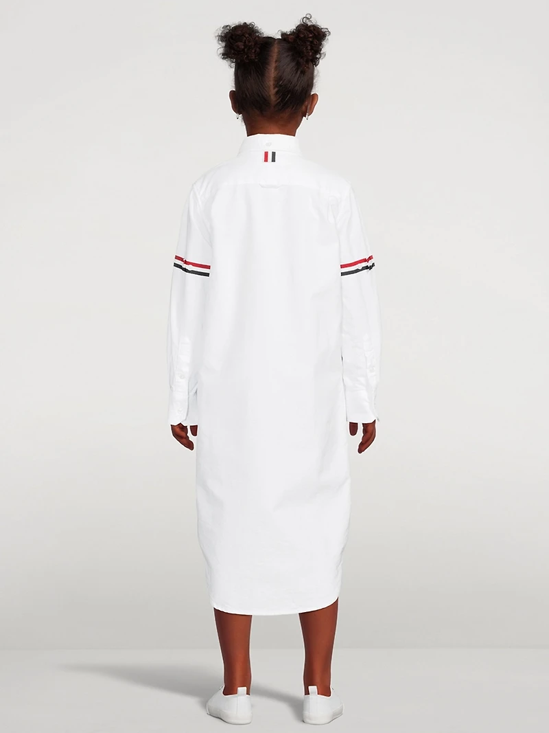 Oxford Knee-Length Shirtdress With Armbands