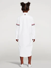 Oxford Knee-Length Shirtdress With Armbands