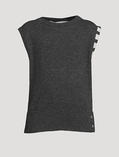Cashmere Sleeveless 4-Bar Vest