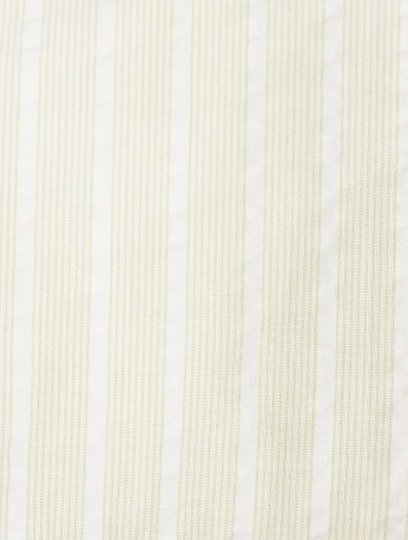 Seersucker Stripe Frill Collar