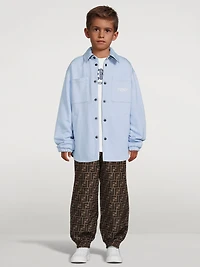 Kids Reversible Shirt Jacket With FF Print