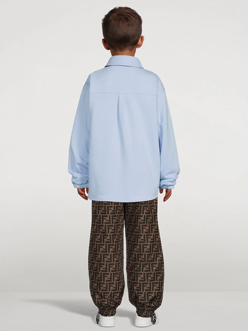 Kids Reversible Shirt Jacket With FF Print