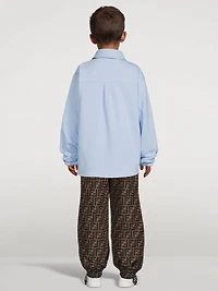 Kids Reversible Shirt Jacket With FF Print