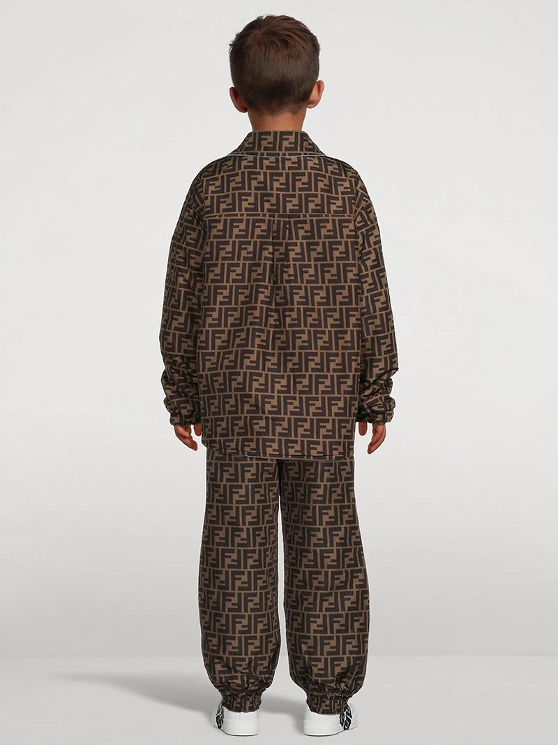 Kids Reversible Shirt Jacket With FF Print