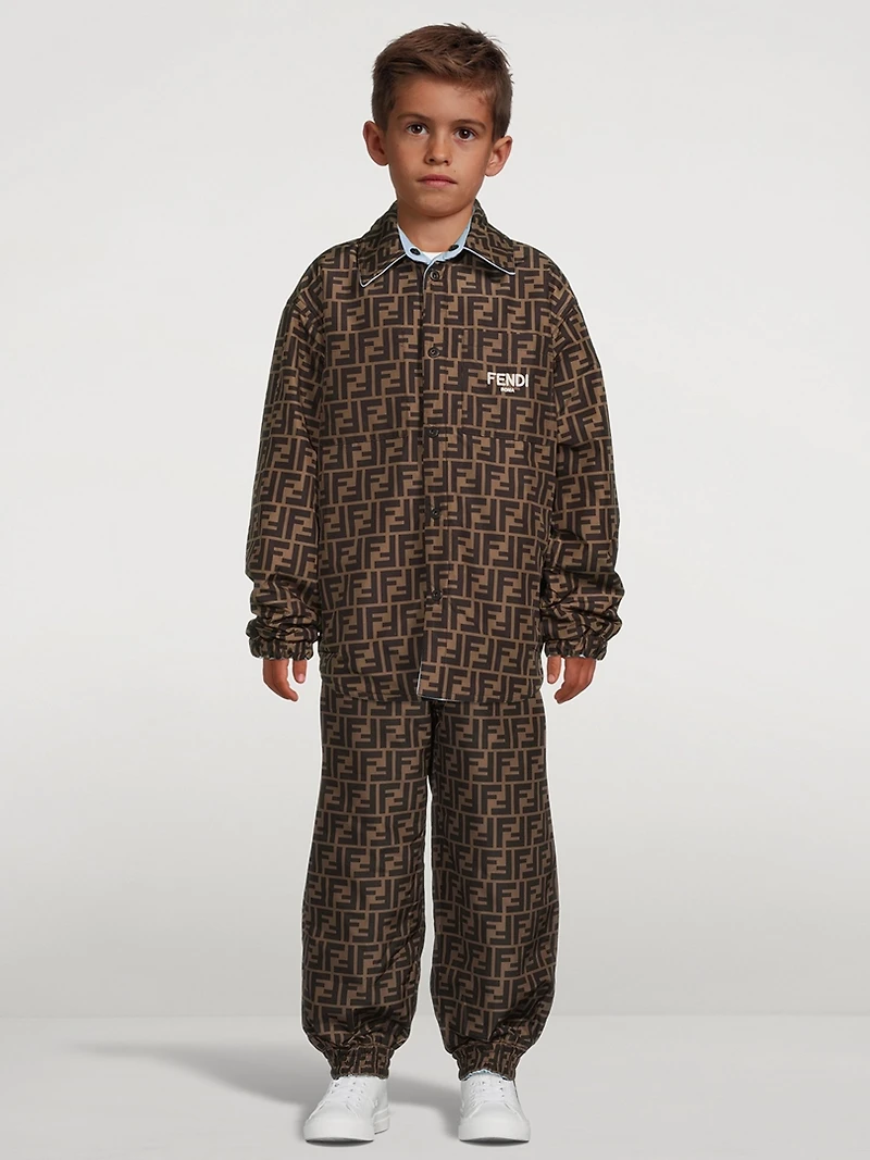 Kids Reversible Shirt Jacket With FF Print