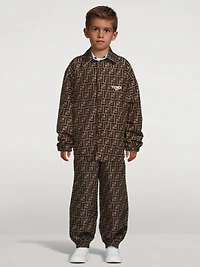 Kids Reversible Shirt Jacket With FF Print