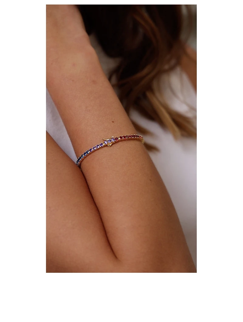 Gold Vermeil Rainbow Tennis Bracelet