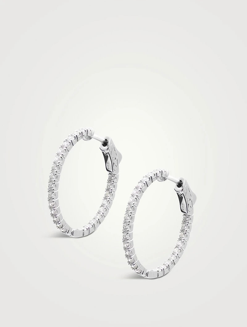Small Cassia White Gold Vermeil Hoop Earrings