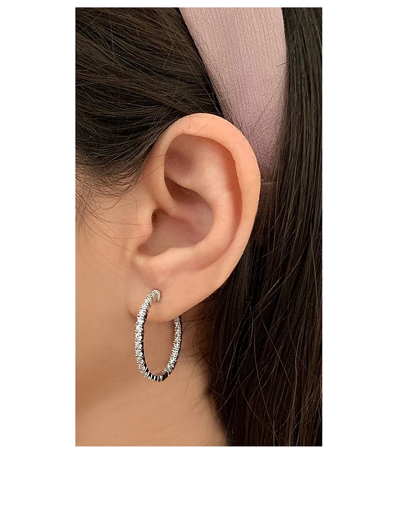 Small Cassia White Gold Vermeil Hoop Earrings