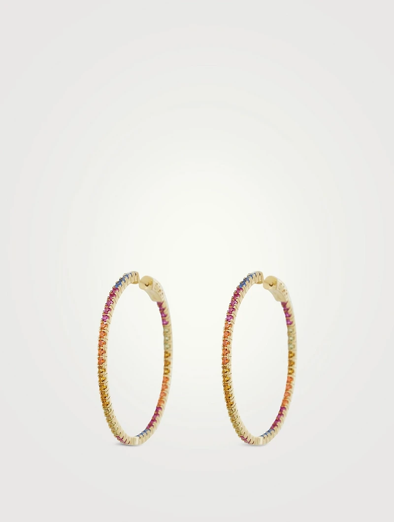 Gold Vermeil Rainbow Hoop Earrings