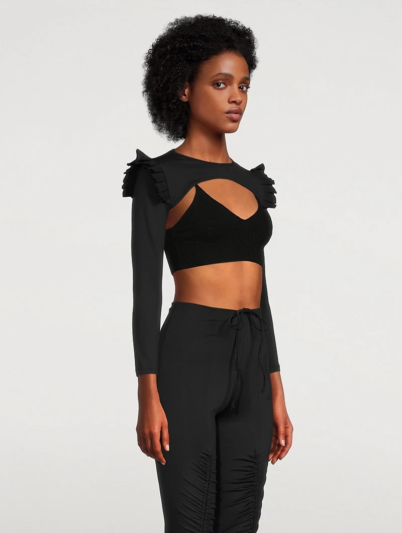 Ruffle Long-Sleeve Bolero