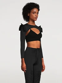 Ruffle Long-Sleeve Bolero