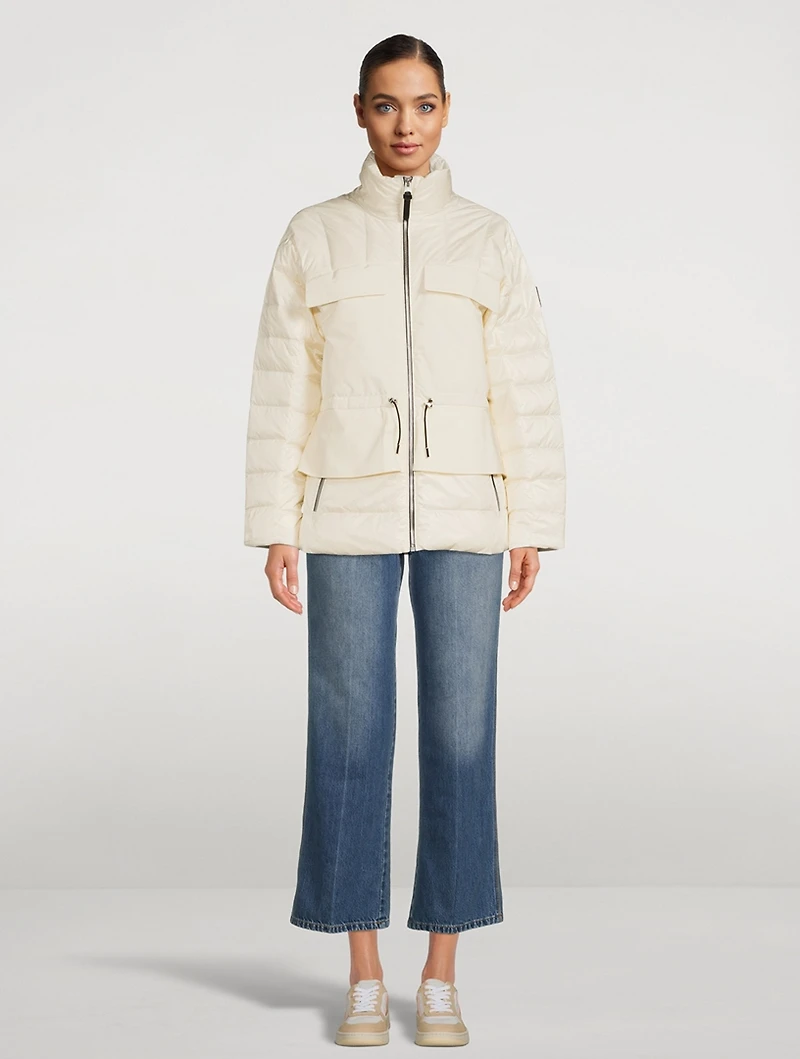 Heidee E3-Lite Mixed-Media Field Jacket With Peplum