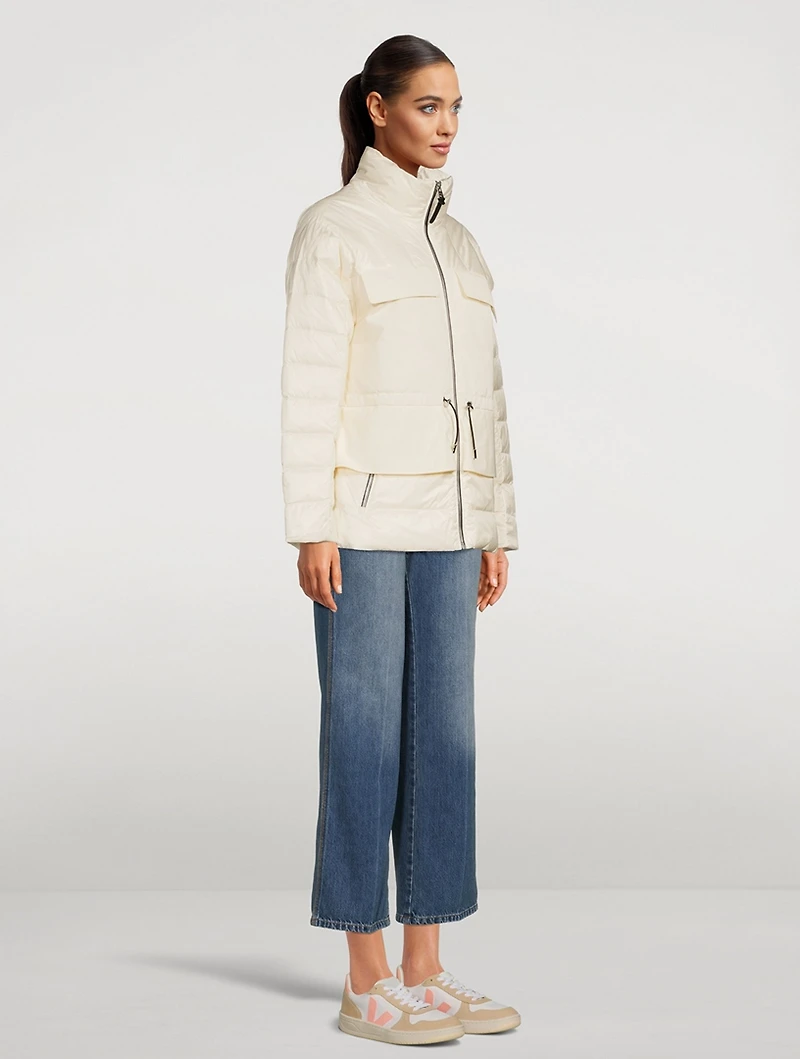 Heidee E3-Lite Mixed-Media Field Jacket With Peplum