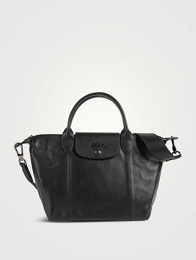 Small Le Pliage Cuir Top Handle Bag