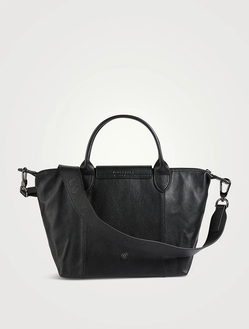 Small Le Pliage Cuir Top Handle Bag