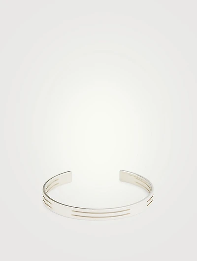 19g Polished Sterling Silver Punched Ribbon Cuff Bracelet