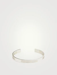 19g Polished Sterling Silver Punched Ribbon Cuff Bracelet