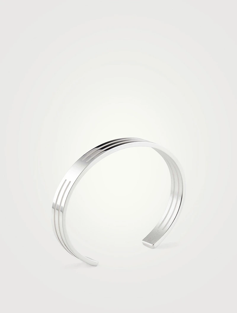 19g Polished Sterling Silver Punched Ribbon Cuff Bracelet