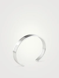19g Polished Sterling Silver Punched Ribbon Cuff Bracelet