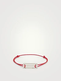 2.5g Polished Sterling Silver And Cord Bracelet