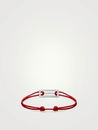 2.5g Polished Sterling Silver And Cord Bracelet