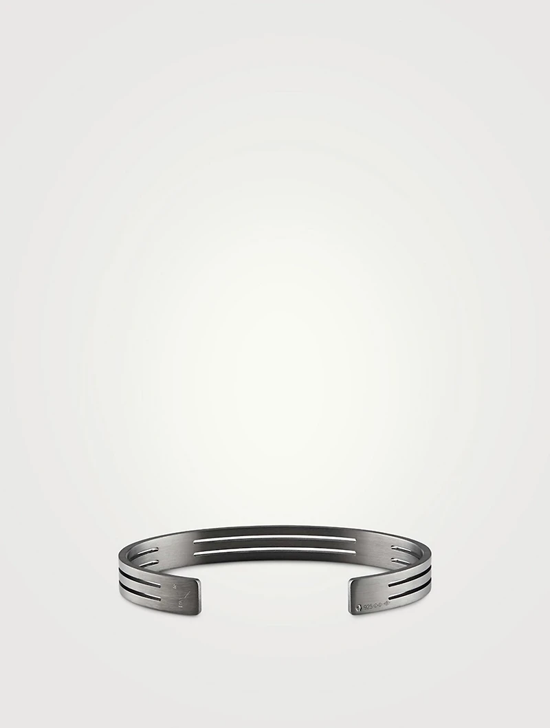 19g Brushed Sterling Silver Punched Ribbon Cuff Bracelet