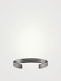 19g Brushed Sterling Silver Punched Ribbon Cuff Bracelet