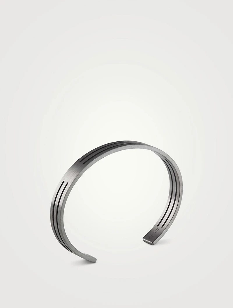 19g Brushed Sterling Silver Punched Ribbon Cuff Bracelet