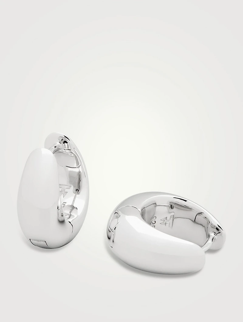 Small Ice Sterling Silver Hoop Earrings