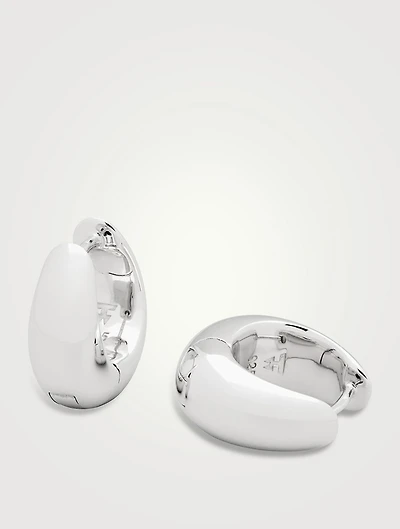 Small Ice Sterling Silver Hoop Earrings