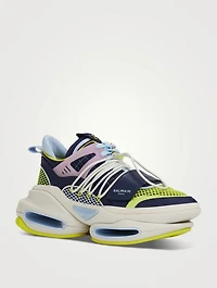 B-Bold Leather Neoprene And Mesh Sneakers