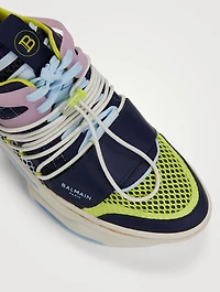 B-Bold Leather Neoprene And Mesh Sneakers