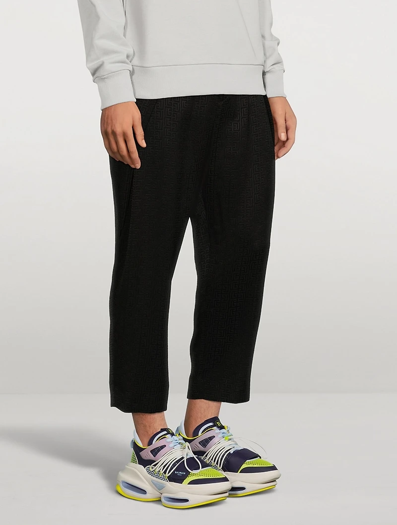 B-Bold Leather Neoprene And Mesh Sneakers