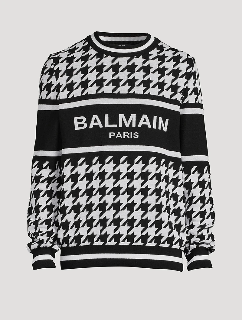 Wool And Linen Houndstooth Sweater