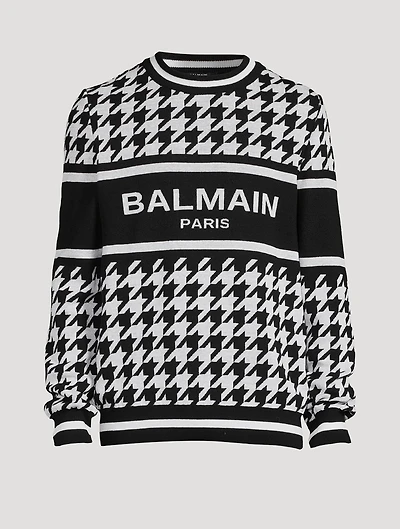 Wool And Linen Houndstooth Sweater