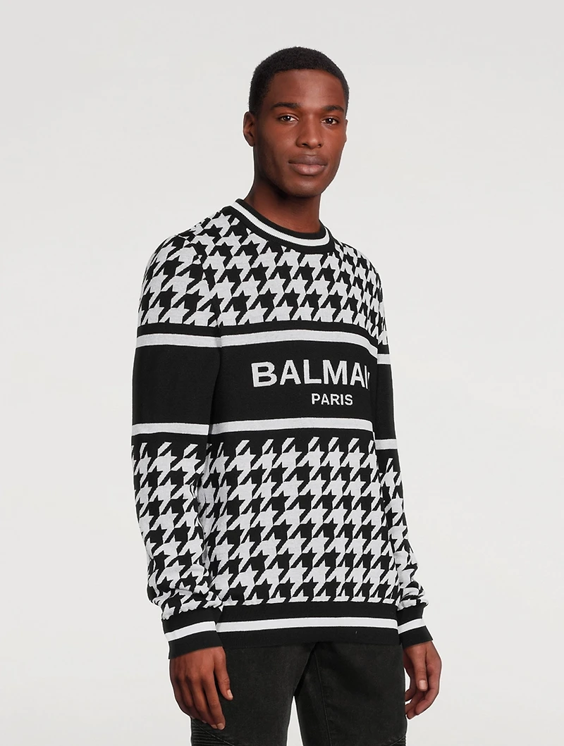 Wool And Linen Houndstooth Sweater