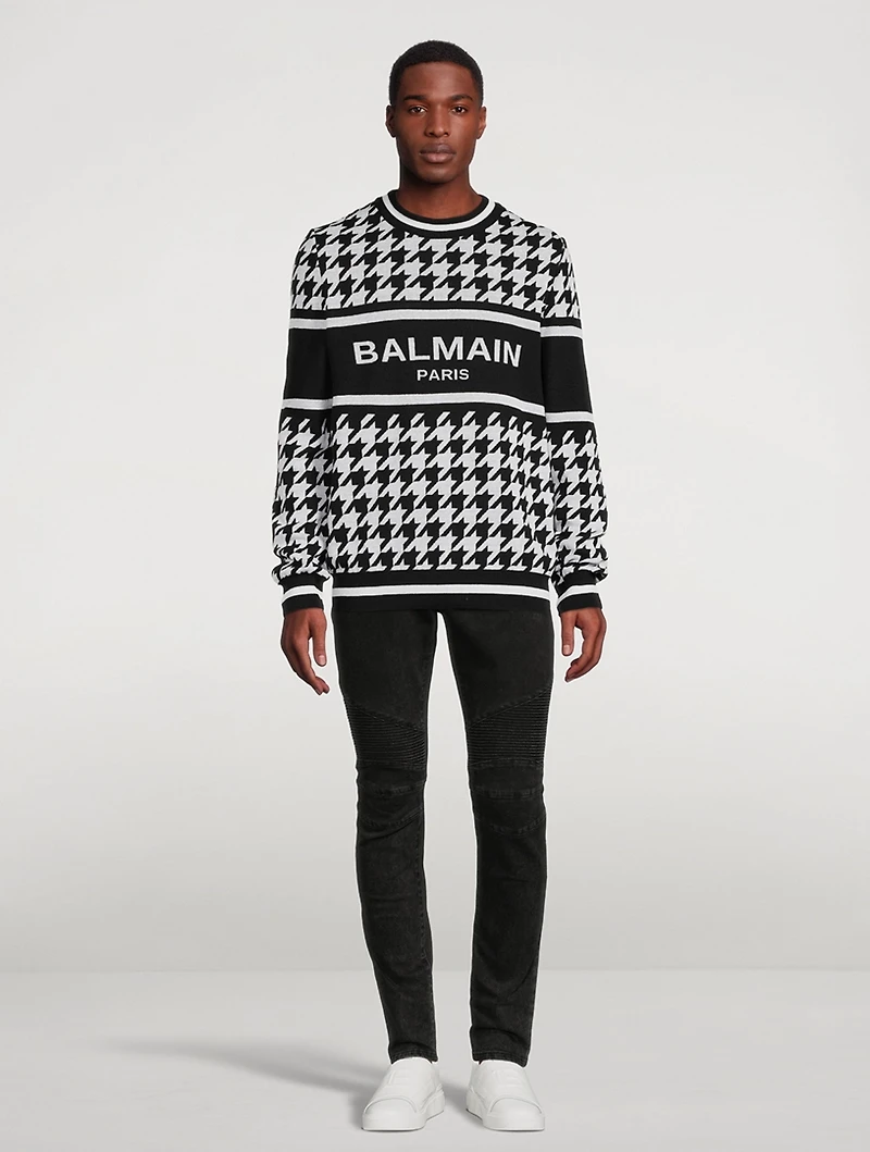 Wool And Linen Houndstooth Sweater