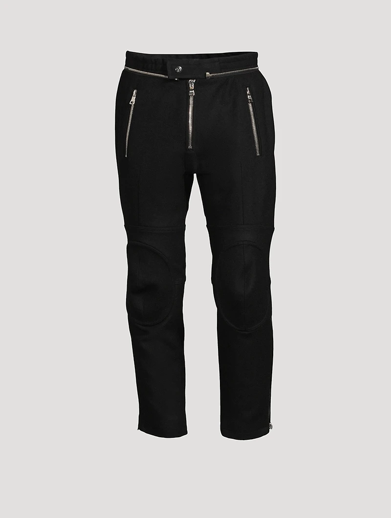 Wool Felt Rider Pants With Knee-Pads
