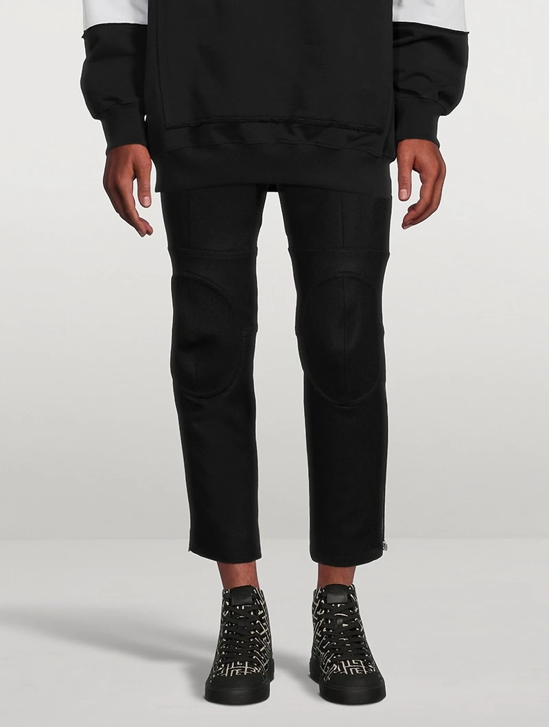 Wool Felt Rider Pants With Knee-Pads
