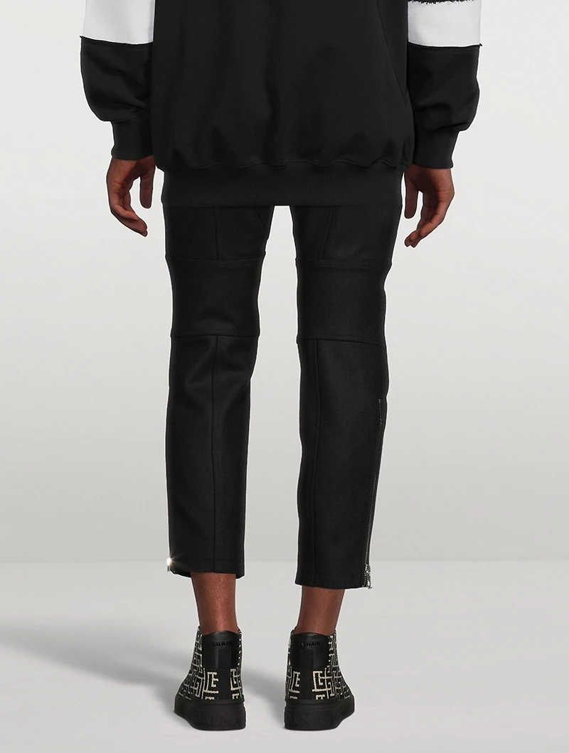Wool Felt Rider Pants With Knee-Pads