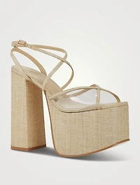 Sofie Raffia Platform Sandals