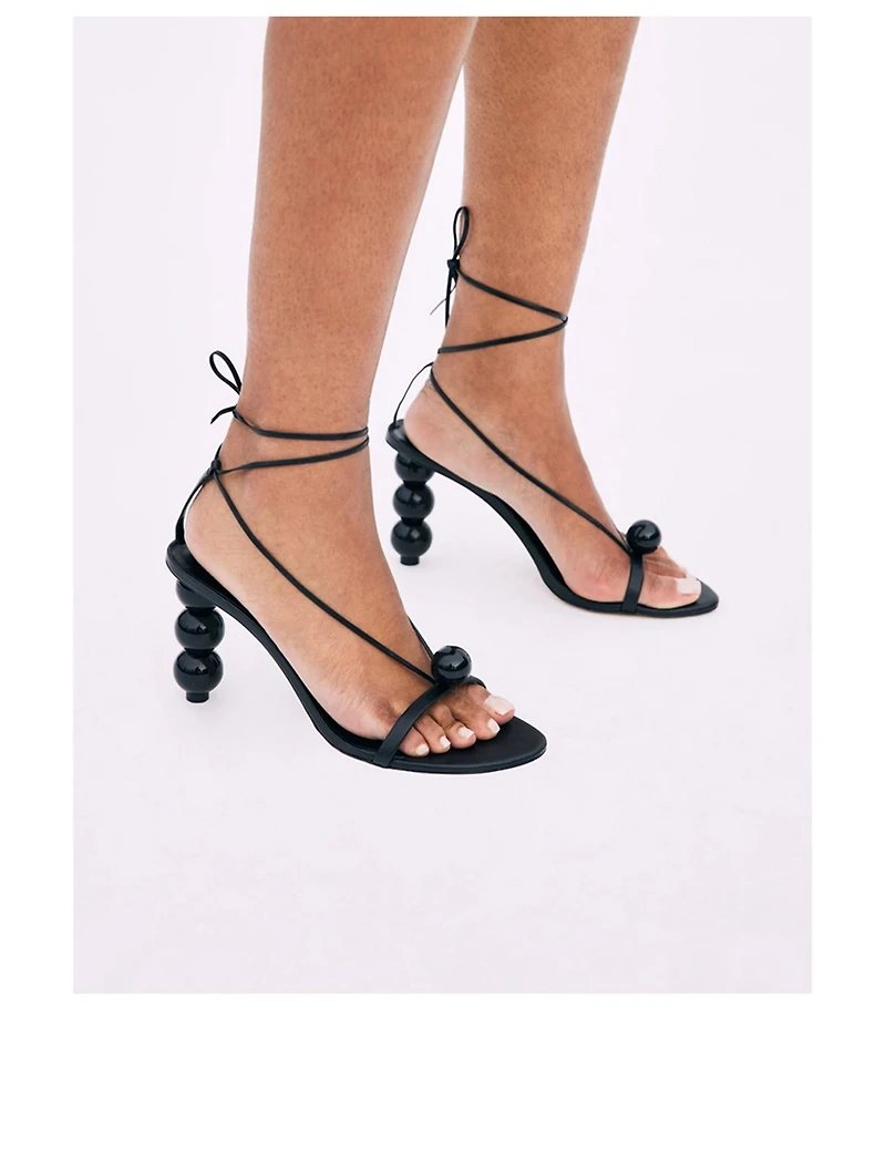 Karina Ankle-Tie Leather Sandals