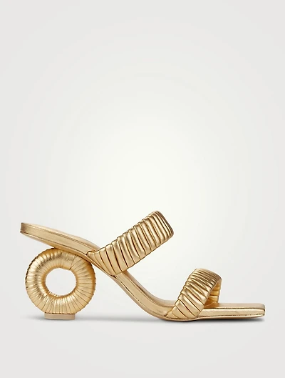 Valence Metallic Leather Mules