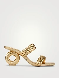 Valence Metallic Leather Mules