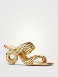 Valence Metallic Leather Mules