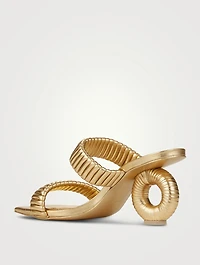 Valence Metallic Leather Mules