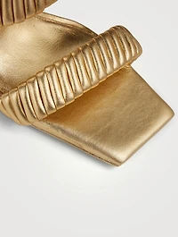 Valence Metallic Leather Mules