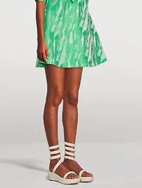 Gabi Ankle-Wrap Snakeskin-Embossed Leather Platform Sandals