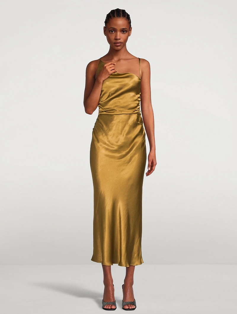 Giorgia Satin Bias Midi Dress